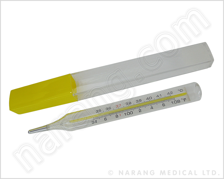 Mercury Thermometer Clinical, Flat, Dual Scale, Extra Large Size