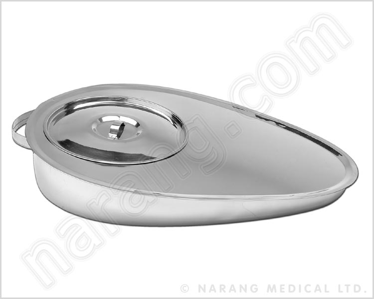 Bed Pan , Male, Slipper Type with Lid, Deluxe