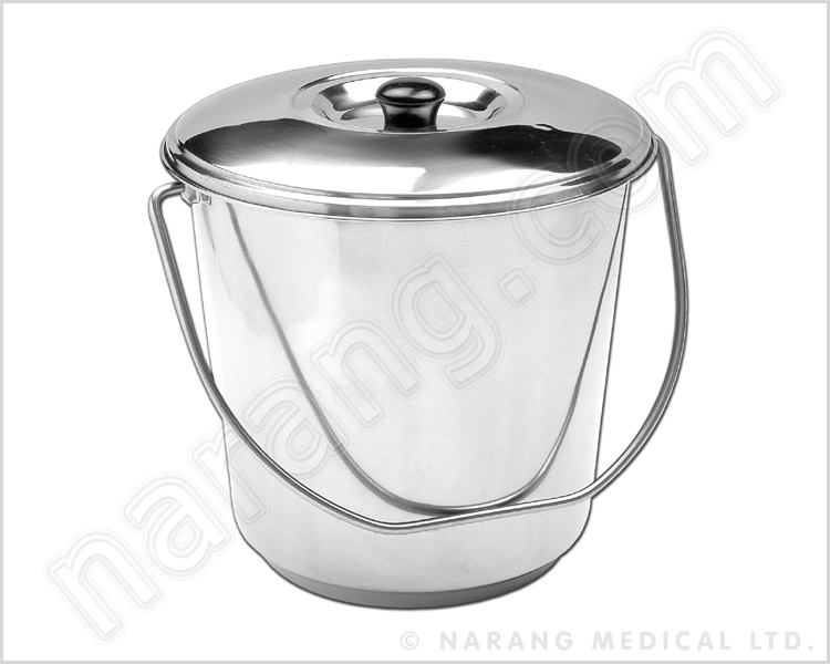 Bucket with Cover, Stainless Steel